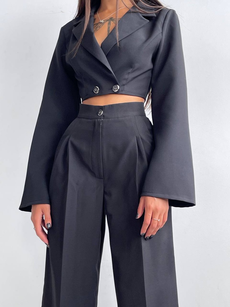 Брючный костюм с широкими штанами  Брючный костюм с широкими штанами  | PUSHKA SHOP