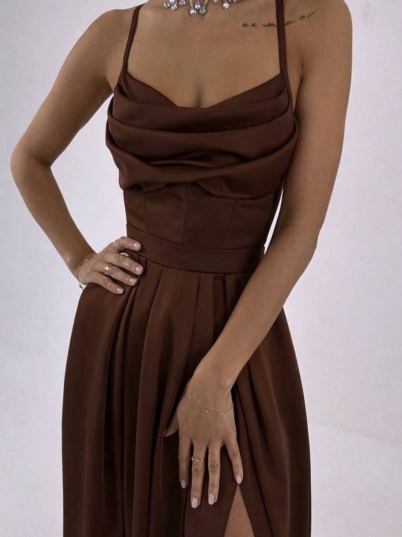 Атласний комплект: корсет + спідниця максі  | PUSHKA SHOP