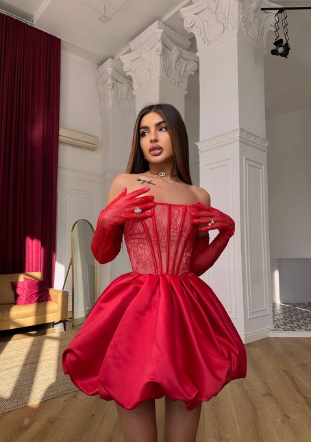 Комплект : мереживний корсет  з рукавичками + спідниця балон  | PUSHKA SHOP