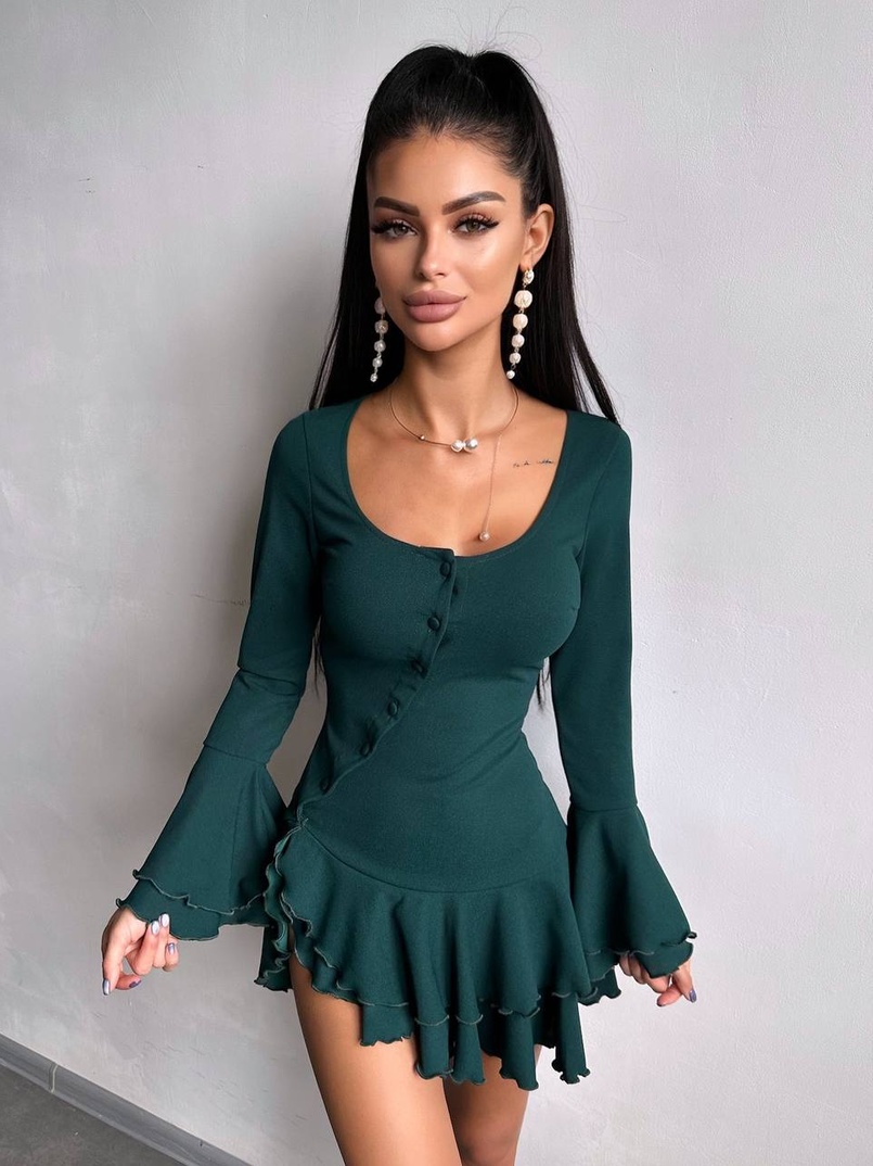 Сукня з з воланами на ґудзиках  Сукня з з воланами на ґудзиках  | PUSHKA SHOP