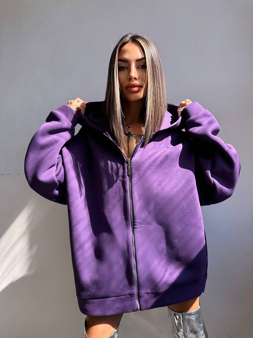 Трендове худі over size із сяючими стразами  | PUSHKA SHOP