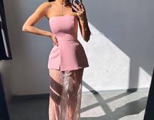 Комплект: піджак + блуза з баской + мереживна спідниця-шорти  Комплект: піджак + блуза з баской + мереживна спідниця-шорти  | PUSHKA SHOP