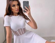 Сукня-міні  з елементами корсету  та спідницею солнцем Сукня-міні  з елементами корсету  та спідницею солнцем | PUSHKA SHOP