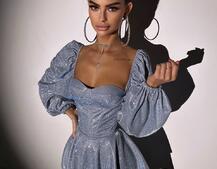 Сяюча корсетна сукня бюстьє з подвійною спідницею Сяюча корсетна сукня бюстьє з подвійною спідницею | PUSHKA SHOP