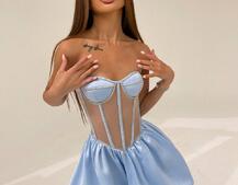 Сукня з чашечками та елементами корсету декорована стразами  Сукня з чашечками та елементами корсету декорована стразами  | PUSHKA SHOP