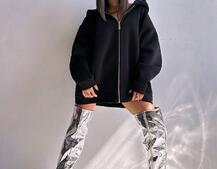 Трендове худі over size із сяючими стразами  | PUSHKA SHOP