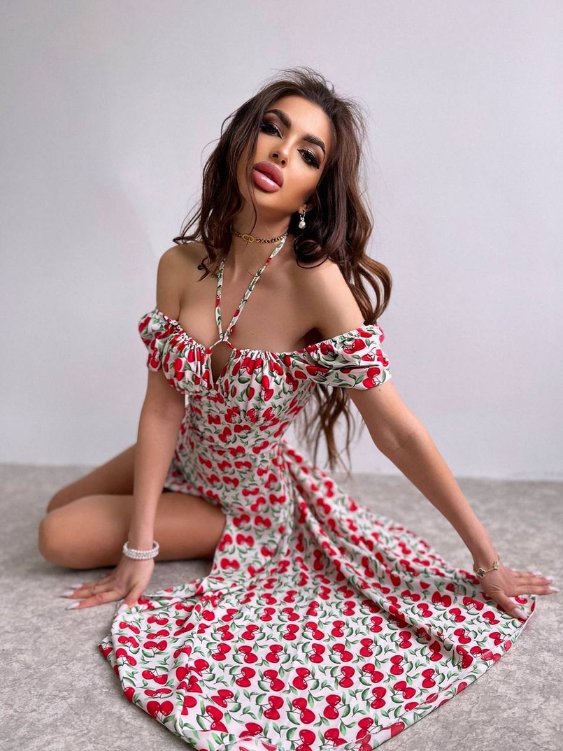 Сукня- міді  з принтом  Сукня- міді  з принтом  | PUSHKA SHOP