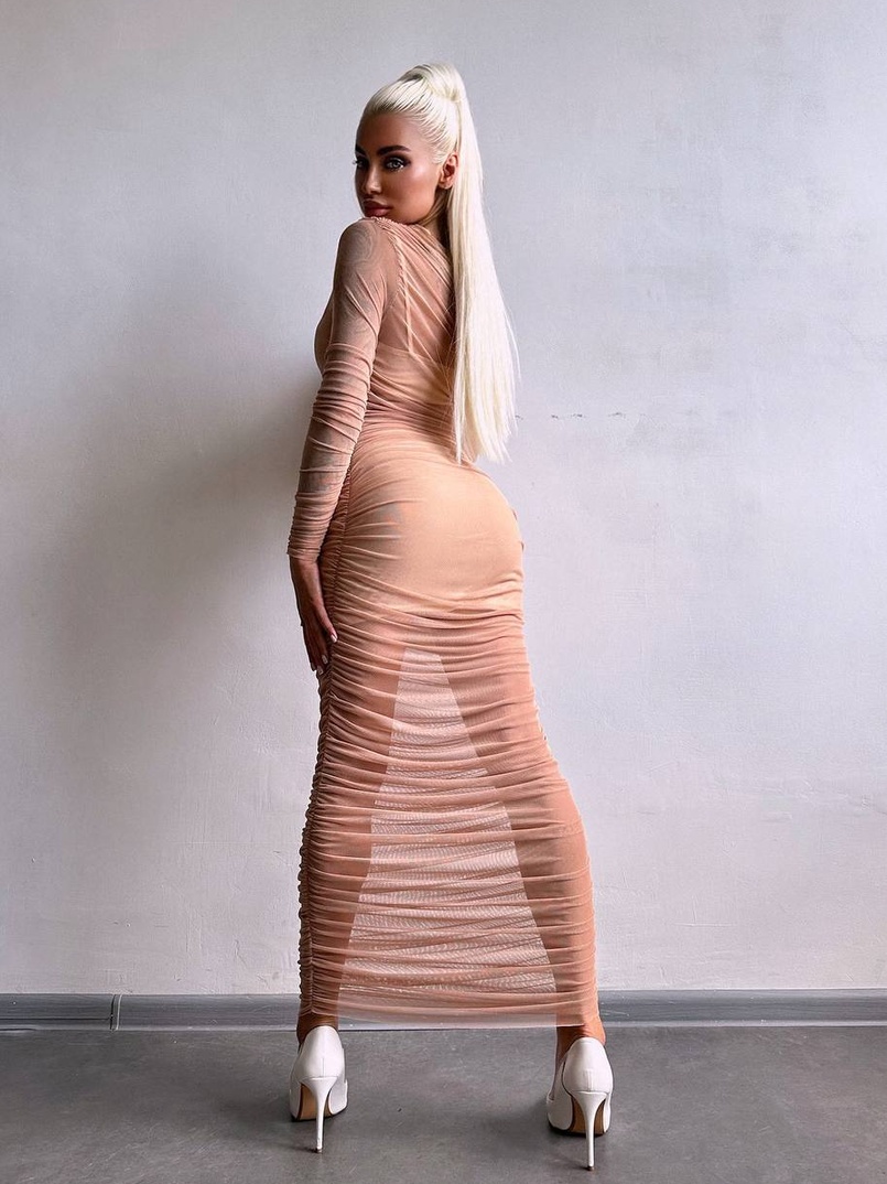 Сукня міді з драпіруванням   Сукня міді з драпіруванням   | PUSHKA SHOP