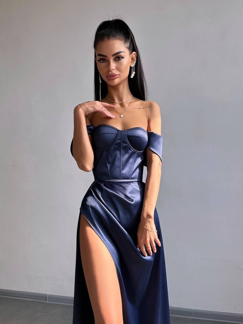 Атласний комплект: корсет бюстʼє + спідниця максі  | PUSHKA SHOP