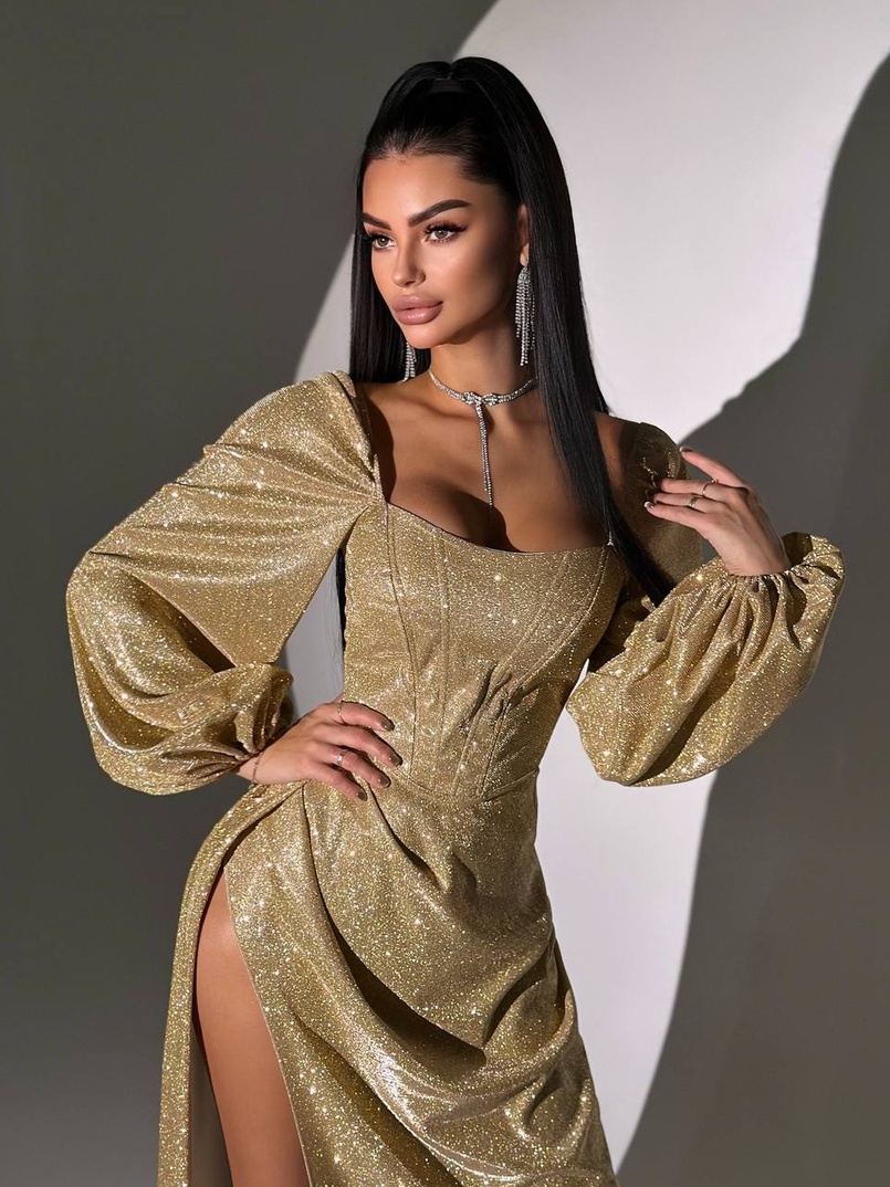 Сяючий комплект: корсет + спідниця  максі з драпіруванням Сяючий комплект: корсет + спідниця  максі з драпіруванням | PUSHKA SHOP