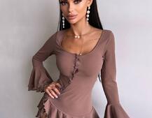 Сукня з з воланами на ґудзиках  Сукня з з воланами на ґудзиках  | PUSHKA SHOP