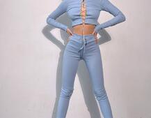 Костюм:  легінси та топ з шнурівкою зі страз Костюм:  легінси та топ з шнурівкою зі страз | PUSHKA SHOP