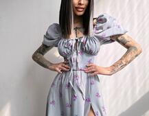 Сукня- міді  з квітковим принтом Сукня- міді  з квітковим принтом | PUSHKA SHOP