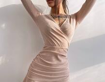 Трикотажное платье с присобранной юбкой Трикотажное платье с присобранной юбкой | PUSHKA SHOP