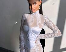 Комплект: мереживна сукня міні + корсет  Комплект: мереживна сукня міні + корсет  | PUSHKA SHOP