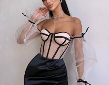 Атласний  комплект: корсет + спідниця  Атласний  комплект: корсет + спідниця  | PUSHKA SHOP