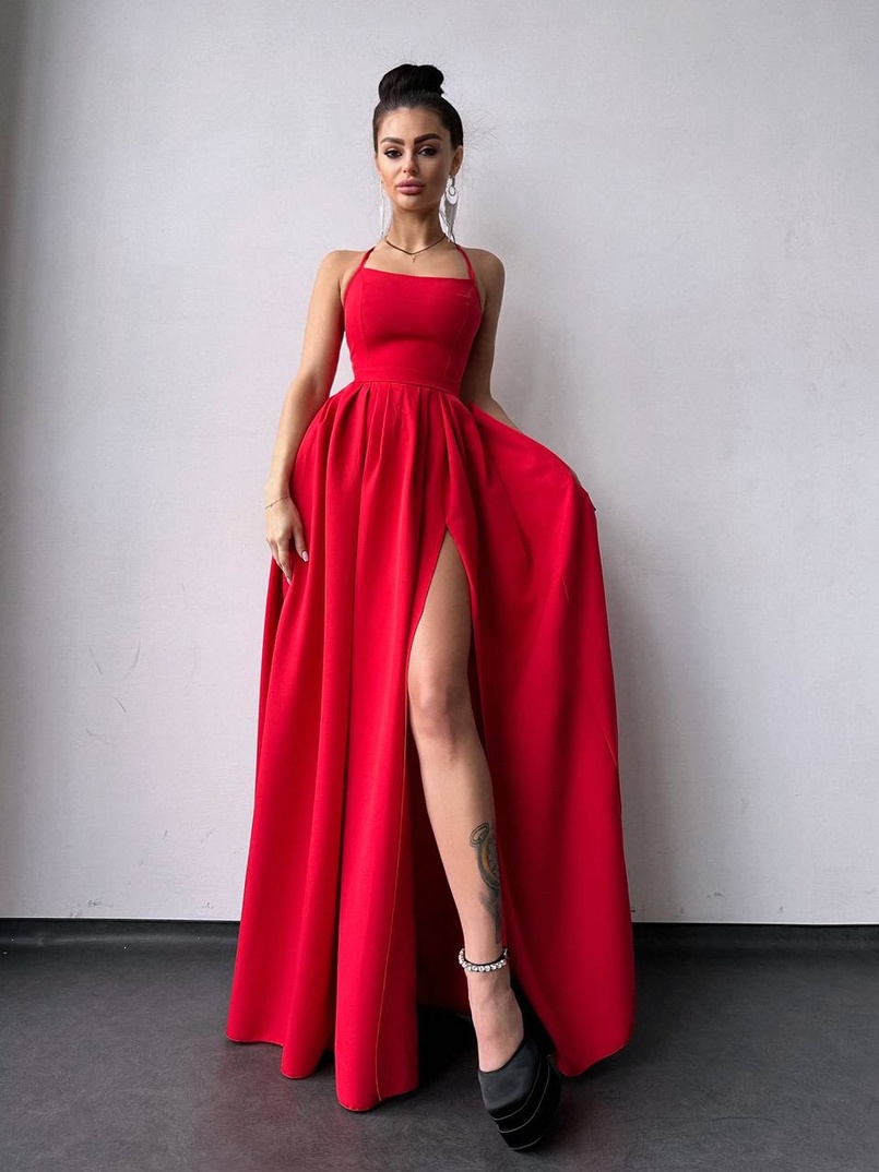 Сукня максі  зі шнурівкою на спинці Сукня максі  зі шнурівкою на спинці | PUSHKA SHOP