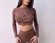 Комплект : штани кльош і топ на ґудзиках   Комплект : штани кльош і топ на ґудзиках   | PUSHKA SHOP