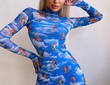 Міні сукня з принтом  | PUSHKA SHOP