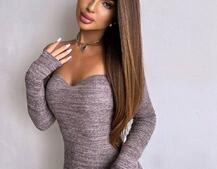 Трикотажна сукня міді  з чашечками  | PUSHKA SHOP