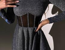 Блискуча корсетна сукня з пишною спідницею Блискуча корсетна сукня з пишною спідницею | PUSHKA SHOP