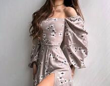 Сукня -міді зі шнурівкою на спинці та розрізом на ніжці Сукня -міді зі шнурівкою на спинці та розрізом на ніжці | PUSHKA SHOP