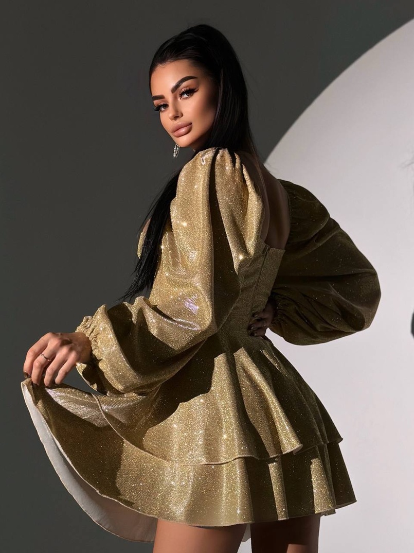 Сяюча корсетна сукня бюстьє з подвійною спідницею  | PUSHKA SHOP