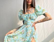 Сукня- міді  з квітковим принтом Сукня- міді  з квітковим принтом | PUSHKA SHOP