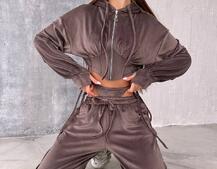 Велюровий комплект: кофта з корсетними елементами + джогери з імітацією трусиків | PUSHKA SHOP