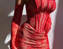 Сукня міні зі шлейфом та рукавичками Сукня міні зі шлейфом та рукавичками | PUSHKA SHOP