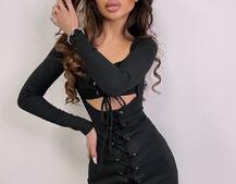 Сукня-міні  зI шнурівкою  Сукня-міні  зI шнурівкою  | PUSHKA SHOP