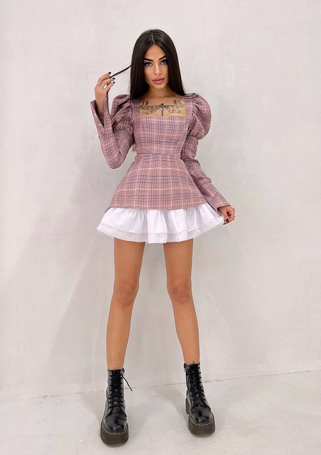 Сукня з об'ємними рукавами + спідниця з воланами | PUSHKA SHOP