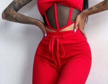 Трикотажный комплект: корсетный топ на косточках + леггинсы Трикотажный комплект: корсетный топ на косточках + леггинсы | PUSHKA SHOP