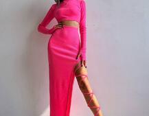 Комплект: топ + спідниця із зав‘язками на ніжку  Комплект: топ + спідниця із зав‘язками на ніжку  | PUSHKA SHOP