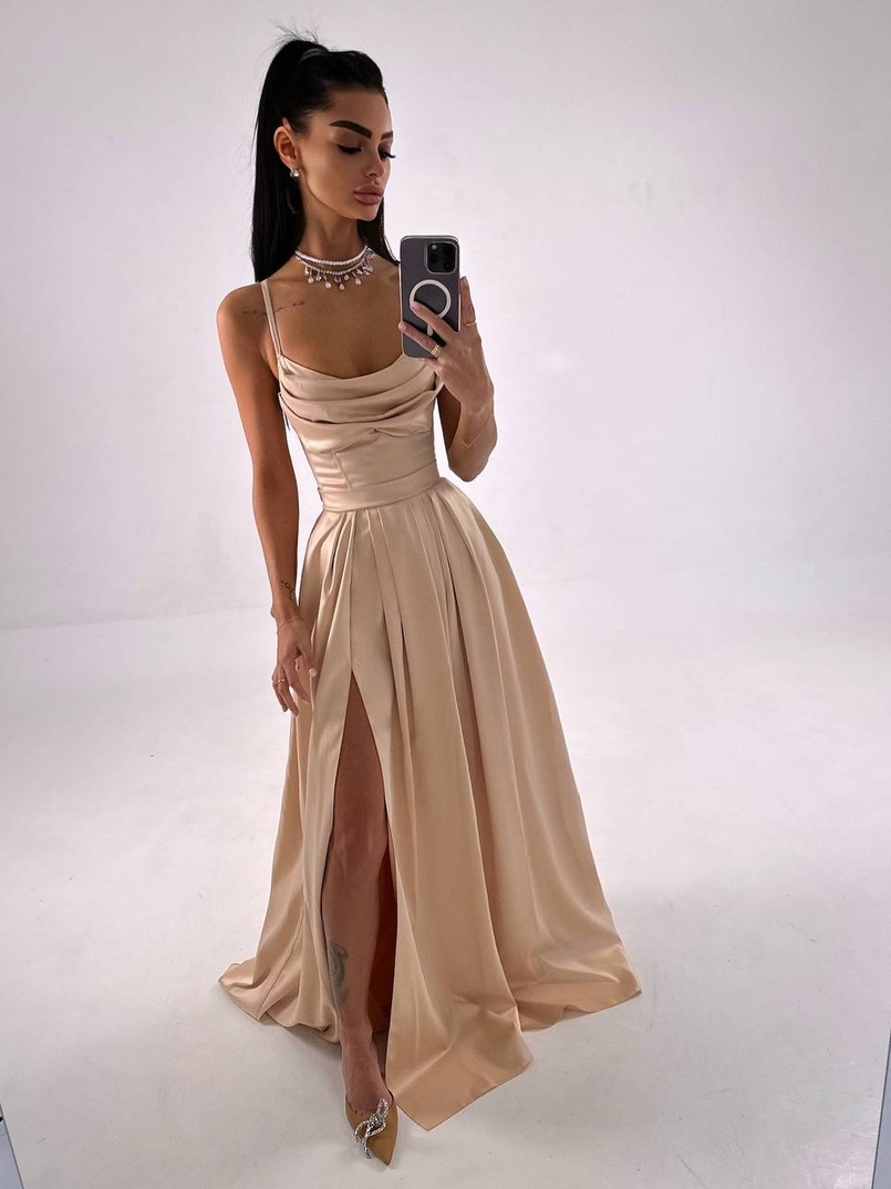 Атласний комплект: корсет + спідниця максі  | PUSHKA SHOP