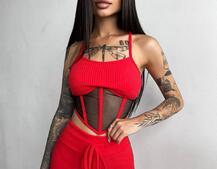 Трикотажный комплект: корсетный топ на косточках + леггинсы Трикотажный комплект: корсетный топ на косточках + леггинсы | PUSHKA SHOP