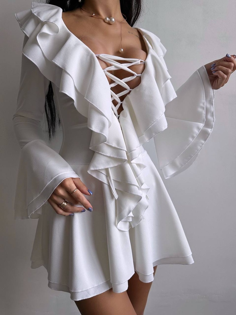 Сукня з з воланами на ґудзиках  Сукня з з воланами на ґудзиках  | PUSHKA SHOP