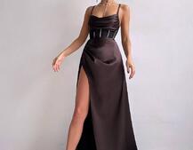 Комплект: корсет, декорований стразами + спідниця максі з драпіруванням  Комплект: корсет, декорований стразами + спідниця максі з драпіруванням  | PUSHKA SHOP