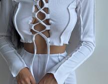 Комплект: топ зі шнурівкою на грудях + легінси Комплект: топ зі шнурівкою на грудях + легінси | PUSHKA SHOP