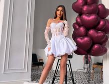 Комплект : мереживний корсет  з чашечками+ спідниця балон  | PUSHKA SHOP