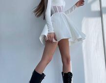 Приталена сукня з корсетною вставкою та спідницею-сонцем Приталена сукня з корсетною вставкою та спідницею-сонцем | PUSHKA SHOP