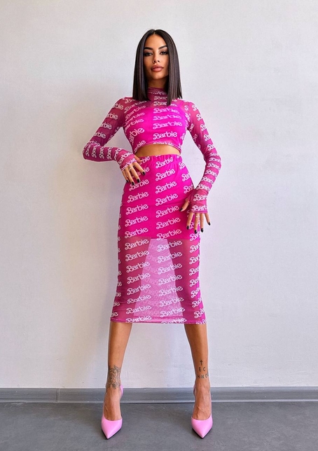 Комплект: топ + спідниця міді   | PUSHKA SHOP