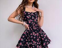 Сукня з корсетним верхом та оборками на спідничці Сукня з корсетним верхом та оборками на спідничці | PUSHKA SHOP