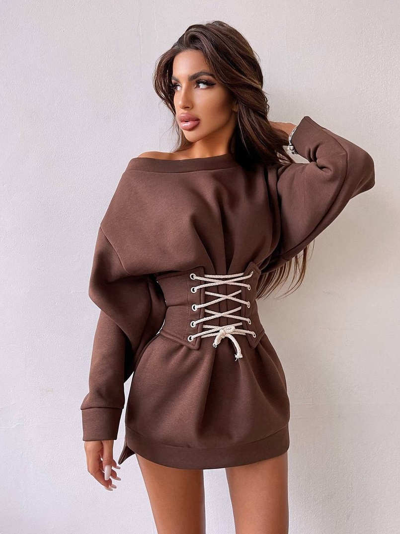 Тёплое уютное худи на флисе + корсет на шнуровке  Можно носить с корсетом и без  Тёплое уютное худи на флисе + корсет на шнуровке  Можно носить с корсетом и без  | PUSHKA SHOP