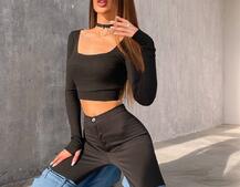 Штани-кльош  з металевими застібками   Штани-кльош  з металевими застібками   | PUSHKA SHOP