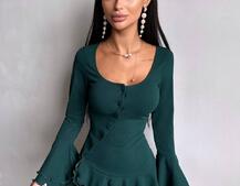 Сукня з з воланами на ґудзиках  Сукня з з воланами на ґудзиках  | PUSHKA SHOP