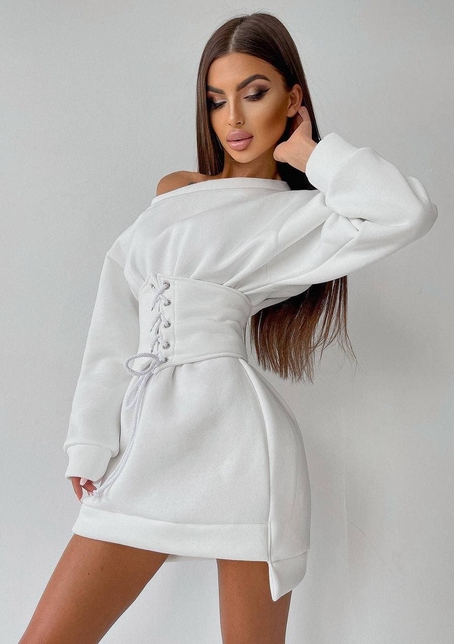 Худи на флисе + корсет на шнуровке  | PUSHKA SHOP