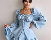 Сукня з воланами на ґудзиках  Сукня з воланами на ґудзиках  | PUSHKA SHOP