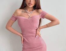 Трикотажное платье мини с чашечками с эффектом push up Трикотажное платье мини с чашечками с эффектом push up | PUSHKA SHOP