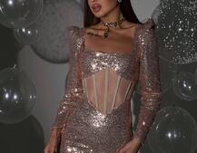 Блискуча корсетна сукня міні | PUSHKA SHOP